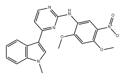 2-Pyrimidinamine, N-(2,4-dimethoxy-5-nitrophenyl)-4-(1-methyl-1H-indol-3-yl)- 구조식 이미지