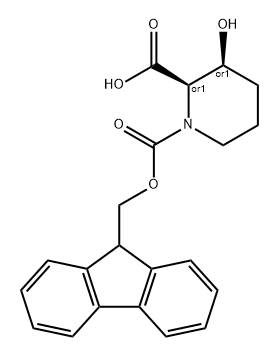 1,2-Piperidinedicarboxylic acid, 3-hydroxy-, 1-(9H-fluoren-9-ylmethyl) ester, (2R,3S)-rel- Structure