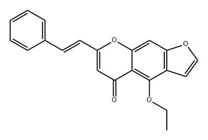 5H-Furo[3,2-g][1]benzopyran-5-one, 4-ethoxy-7-[(1E)-2-phenylethenyl]- 구조식 이미지