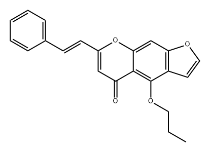 5H-Furo[3,2-g][1]benzopyran-5-one, 7-[(1E)-2-phenylethenyl]-4-propoxy- Structure