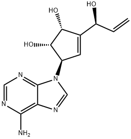 (1S,2R,5R)-5-(6-Amino-9H-purin-9-yl)-3-((S)-1-hydroxyallyl)cyclopent-3-ene-1,2-diol 구조식 이미지