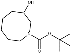 1(2H)-Azocinecarboxylic acid, hexahydro-3-hydroxy-, 1,1-dimethylethylester 구조식 이미지