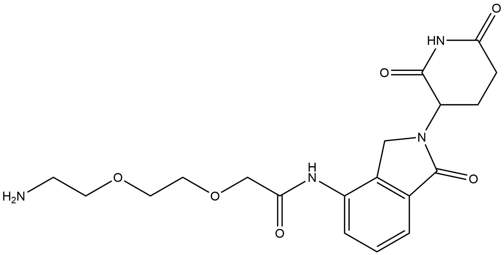 2-[2-(2-Aminoethoxy)ethoxy]-N-[2-(2,6-dioxo-3-piperidinyl)-2,3-dihydro-1-oxo-1H-isoindol-4-yl]acetamide Structure