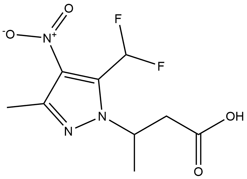 3-[5-(difluoromethyl)-3-methyl-4-nitro-1H-pyrazol-1-yl]butanoic acid Structure