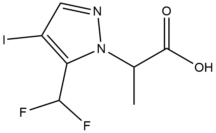 2-[5-(difluoromethyl)-4-iodo-1H-pyrazol-1-yl]propanoic acid 구조식 이미지