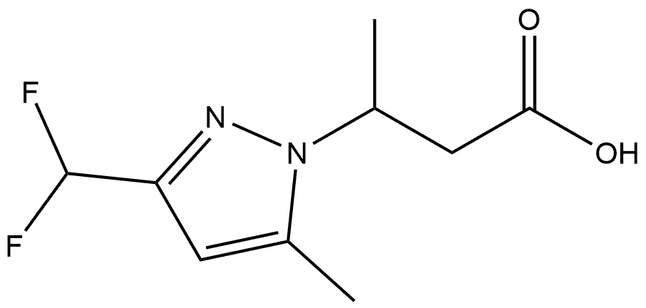 3-[3-(difluoromethyl)-5-methyl-1H-pyrazol-1-yl]butanoic acid 구조식 이미지