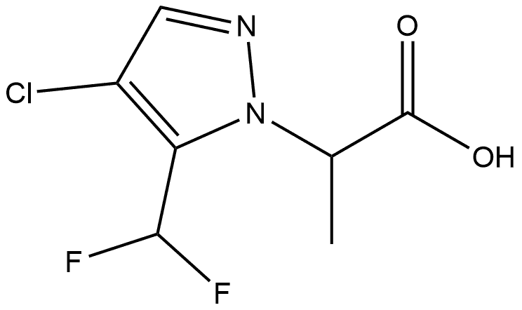 2-[4-chloro-5-(difluoromethyl)-1H-pyrazol-1-yl]propanoic acid Structure