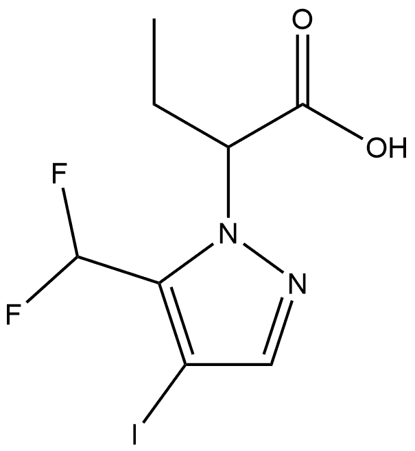 2-[5-(difluoromethyl)-4-iodo-1H-pyrazol-1-yl]butanoic acid Structure