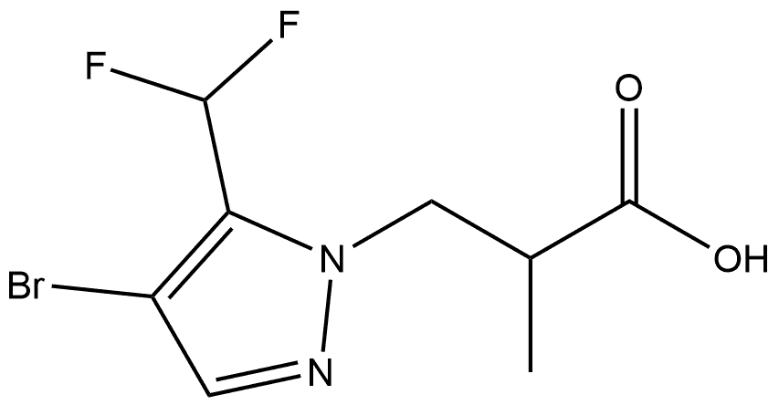 3-[4-bromo-5-(difluoromethyl)-1H-pyrazol-1-yl]-2-methylpropanoic acid Structure