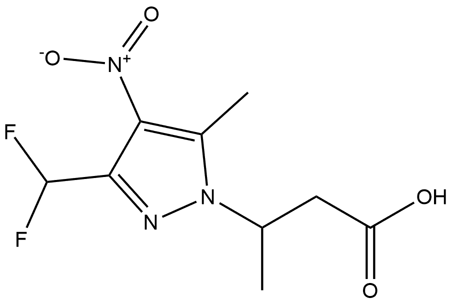 3-[3-(difluoromethyl)-5-methyl-4-nitro-1H-pyrazol-1-yl]butanoic acid 구조식 이미지