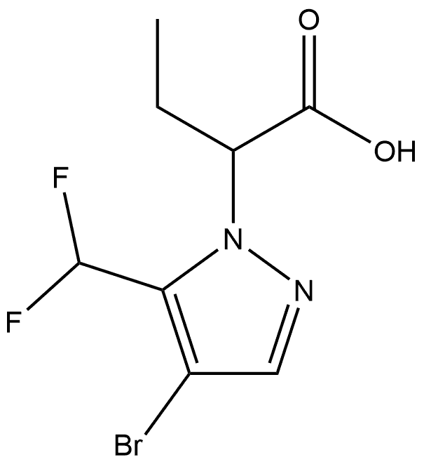 2-[4-bromo-5-(difluoromethyl)-1H-pyrazol-1-yl]butanoic acid Structure