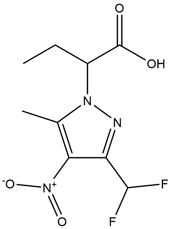 2-[3-(difluoromethyl)-5-methyl-4-nitro-1H-pyrazol-1-yl]butanoic acid Structure