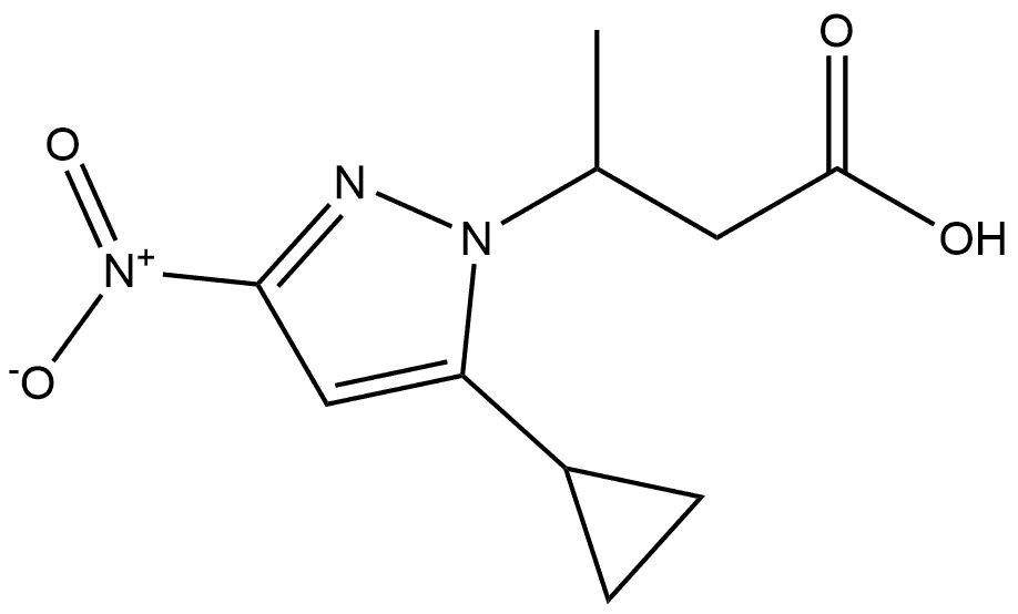 1H-?Pyrazole-?1-?propanoic acid, 5-?cyclopropyl-?β-?methyl-?3-?nitro- 구조식 이미지