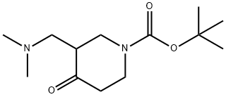 1-Piperidinecarboxylic acid, 3-[(dimethylamino)methyl]-4-oxo-, 1,1-dimethylethyl ester Structure
