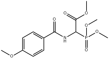 Acetic acid, (dimethoxyphosphinyl)[(4-methoxybenzoyl)amino]-, methyl ester (9CI) Structure