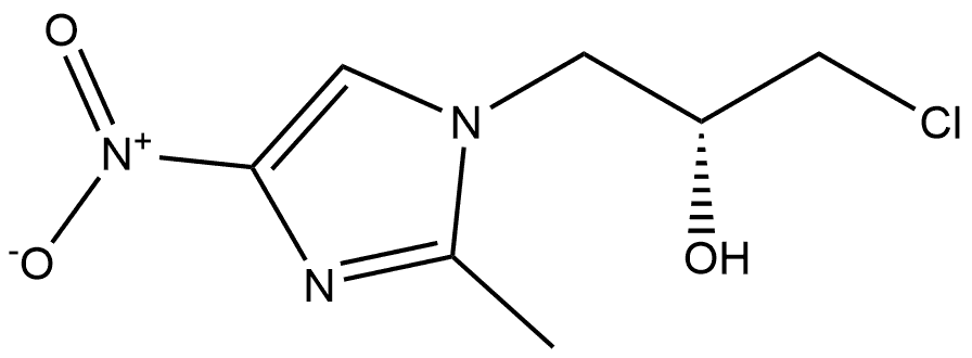 1H-Imidazole-1-ethanol, α-(chloromethyl)-2-methyl-4-nitro-, (αR)- Structure