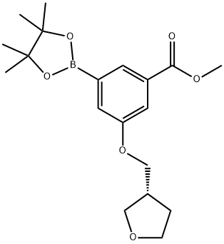 Benzoic acid, 3-[[(3R)-tetrahydro-3-furanyl]methoxy]-5-(4,4,5,5-tetramethyl-1,3,2-dioxaborolan-2-yl)-, methyl ester 구조식 이미지