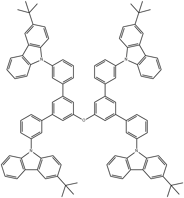 9H-Carbazole, 9,9',9'',9'''-[oxybis([1,1':3',1''-terphenyl]-5',3,3''-triyl)]tetrakis[3-(1,1-dimethylethyl)- Structure