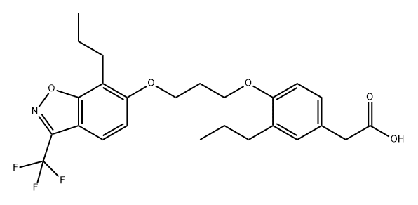 Benzeneacetic acid, 3-propyl-4-[3-[[7-propyl-3-(trifluoromethyl)-1,2-benzisoxazol-6-yl]oxy]propoxy]- 구조식 이미지