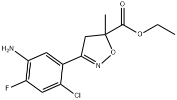 5-Isoxazolecarboxylic acid, 3-(5-amino-2-chloro-4-fluorophenyl)-4,5-dihydro-5-methyl-, ethyl ester Structure