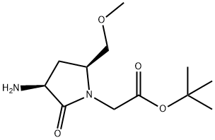 1,1-Dimethylethyl (3S,5S)-3-amino-5-(methoxymethyl)-2-oxo-1-pyrrolidineacetate 구조식 이미지