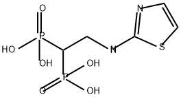 P,P′-[2-(2-Thiazolylamino)ethylidene]bis[phosphonic acid] Structure