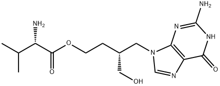 L-Valine, (3R)-4-(2-amino-1,6-dihydro-6-oxo-9H-purin-9-yl)-3-(hydroxymethyl)butyl ester Structure