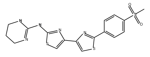 2-Pyrimidinamine, 1,4,5,6-tetrahydro-N-[2'-[4-(methylsulfonyl)phenyl][4,4'-bithiazol]-2-yl]- Structure