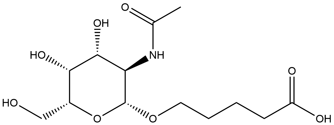 Pentanoic acid, 5-[[2-(acetylamino)-2-deoxy-β-D-galactopyranosyl]oxy]- Structure