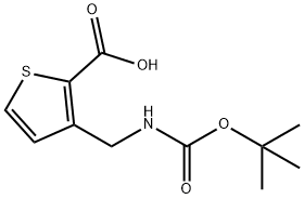 3-[[(2-Methylpropan-2-yl)oxycarbonylamino]methyl]thiophene-2-carboxylic acid 구조식 이미지