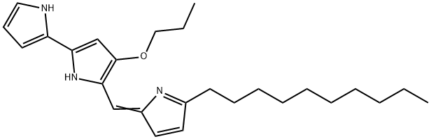 2,2'-Bi-1H-pyrrole, 5-[(5-decyl-2H-pyrrol-2-ylidene)methyl]-4-propoxy- 구조식 이미지