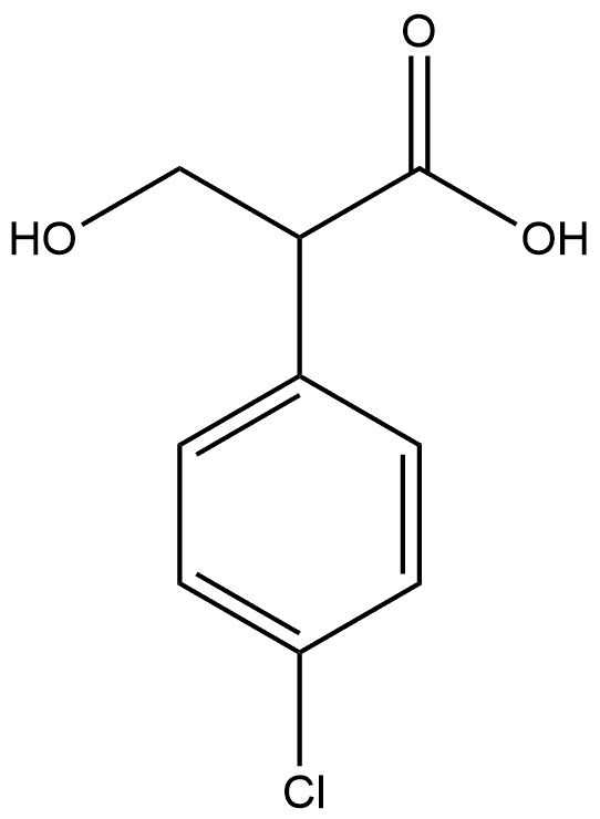 Benzeneacetic acid, 4-chloro-α-(hydroxymethyl)-, (+)- Structure