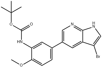 Carbamic acid, N-[5-(3-bromo-1H-pyrrolo[2,3-b]pyridin-5-yl)-2-methoxyphenyl]-, 1,1-dimethylethyl ester Structure