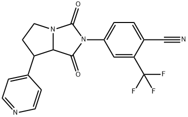 4-(1,3-Dioxo-7-pyridin-4-yl-5,6,7,7a-tetrahydropyrrolo[1,2-c]imidazol-2-yl)-2-(trifluoromethyl)benzonitrile Structure