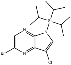 2-Bromo-7-chloro-5-(triisopropylsilyl)-5H-pyrrolo[2,3-b]pyrazine Structure