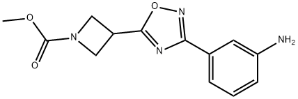 Methyl 3-(3-(3-aminophenyl)-1,2,4-oxadiazol-5-yl)azetidine-1-carboxylate 구조식 이미지