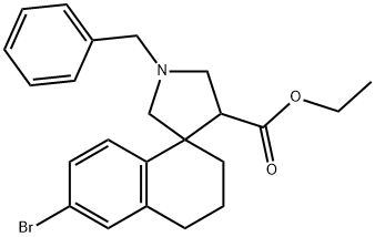 Ethyl 1''-benzyl-6-bromo-3,4-dihydro-2H-spiro[naphthalene-1,3''-pyrrolidine]-4''-carboxylate Structure