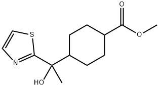 Cyclohexanecarboxylic acid, 4-[1-hydroxy-1-(2-thiazolyl)ethyl]-, methyl ester Structure