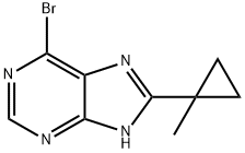 6-Bromo-8-(1-methylcyclopropyl)-9H-purine Structure