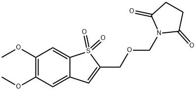 1-(((5,6-Dimethoxy-1,1-dioxidobenzo[b]thiophen-2-yl)methoxy)methyl)pyrrolidine-2,5-dione Structure