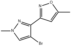 Isoxazole, 3-(4-bromo-1-methyl-1H-pyrazol-3-yl)-5-methyl- Structure