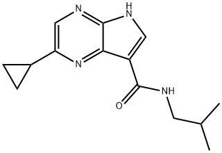 2-Cyclopropyl-N-isobutyl-5H-pyrrolo[2,3-b]pyrazine-7-carboxamide Structure