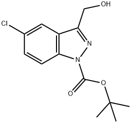 1H-Indazole-1-carboxylic acid, 5-chloro-3-(hydroxymethyl)-, 1,1-dimethylethyl ester Structure