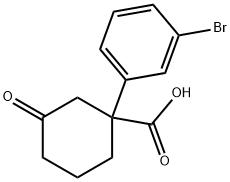 1-(3-Bromophenyl)-3-oxocyclohexanecarboxylic acid 구조식 이미지