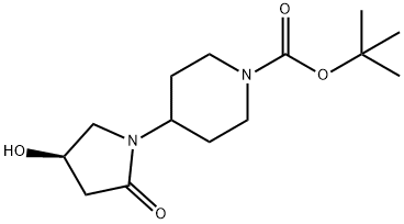 1-Piperidinecarboxylic acid, 4-[(4R)-4-hydroxy-2-oxo-1-pyrrolidinyl]-, 1,1-dimethylethyl ester Structure