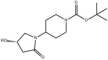 1-Piperidinecarboxylic acid, 4-[(4S)-4-hydroxy-2-oxo-1-pyrrolidinyl]-, 1,1-dimethylethyl ester Structure