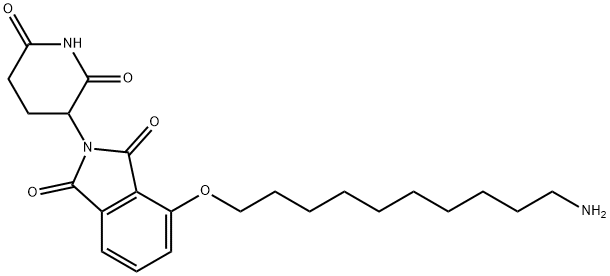 1H-Isoindole-1,3(2H)-dione, 4-[(10-aminodecyl)oxy]-2-(2,6-dioxo-3-piperidinyl)- 구조식 이미지