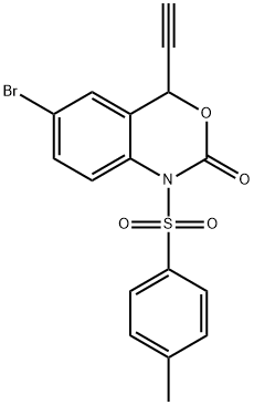 6-Bromo-4-ethynyl-1,4-dihydro-1-[(4-methylphenyl)sulfonyl]-2H-3,1-benzoxazin-2-one Structure