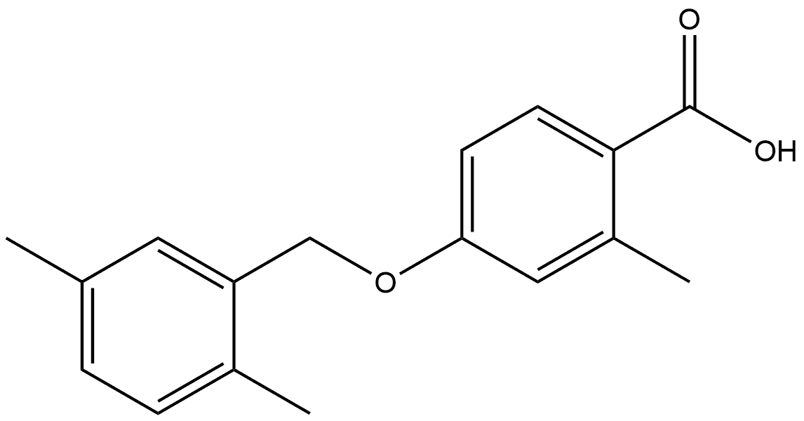 4-[(2,5-Dimethylphenyl)methoxy]-2-methylbenzoic acid Structure