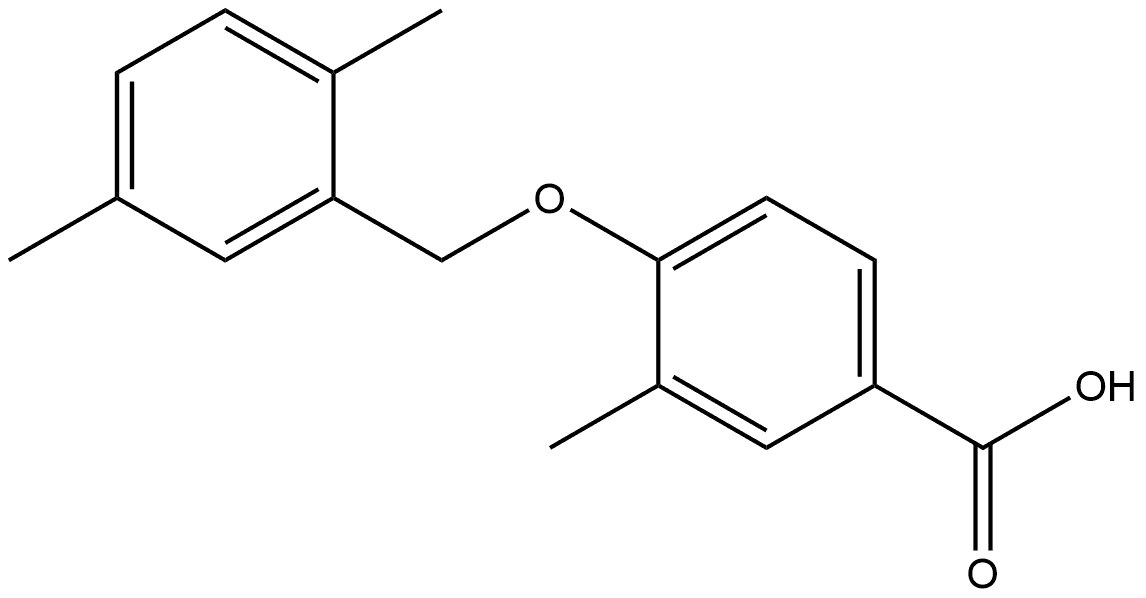 4-[(2,5-Dimethylphenyl)methoxy]-3-methylbenzoic acid Structure